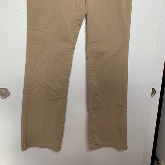 Medium Tall LL Bean women's tan khaki high rise classic fit straight leg pants 8 - Picture 4 of 8